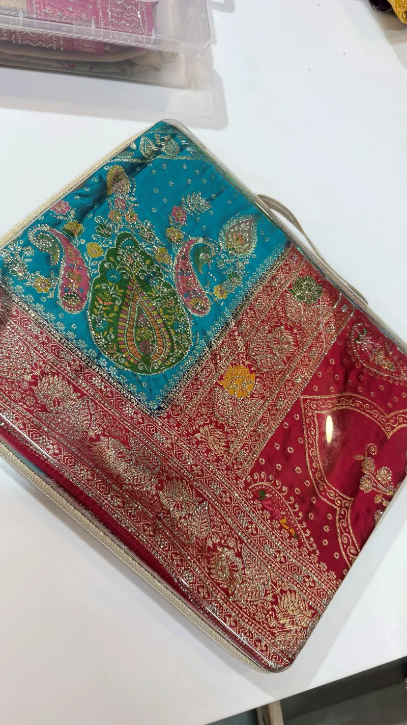 Clear zip pouch with handle